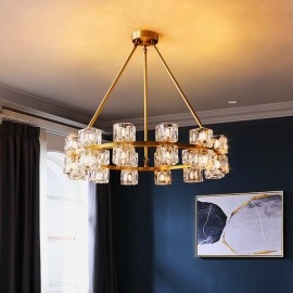 Crystal Nordic design living racking room Indoor Hotel Crystal Brass Chandelier Lamps 