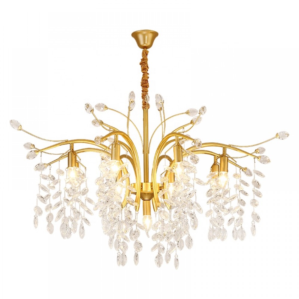 Gold Luxury Kitchen Dining Living Room Decoration Bedroom Crystal Chandelier Hanging Light