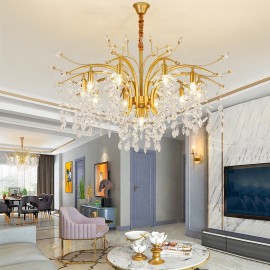 Gold Luxury Kitchen Dining Living Room Decoration Bedroom Crystal Chandelier Hanging Light