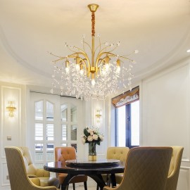 Gold Luxury Kitchen Dining Living Room Decoration Bedroom Crystal Chandelier Hanging Light