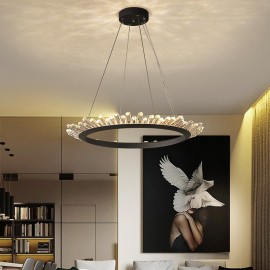 Contemporary Led Circle Rings Modern Light Fixture Crystal Chandelier LED Light