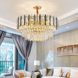 Modern stainless steel mirror titanium Electrophoretic gold glass Crystal Chandelier Lamp