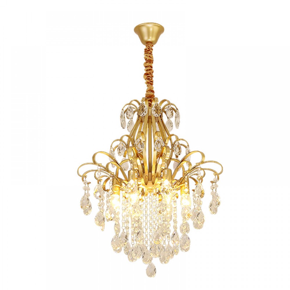 Home Living Room Decoration Golden European Luxury Crystal Chandelier Pendant Lamp