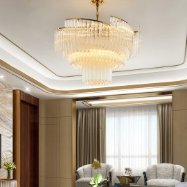 American style decor modern luxury lighting glass brass Crystal Chandelier Pendant Light