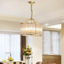 Simple Modern Style Bedroom Living Room Dining Room Small Crystal Copper Chandelier Lamp