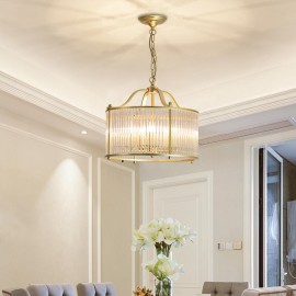 Simple Modern Style Bedroom Living Room Dining Room Small Crystal Copper Chandelier Lamp