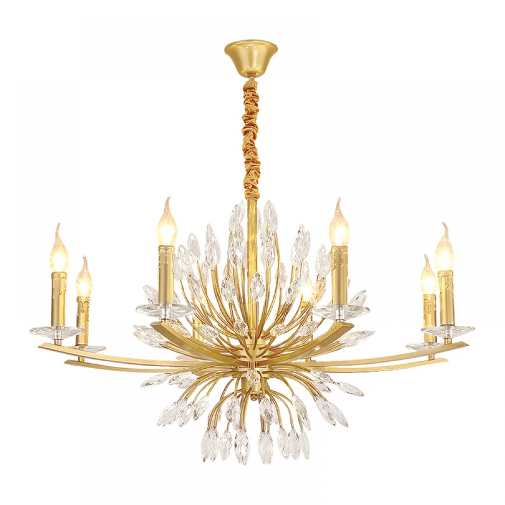 Crystal Lighting Luxury Light Modern Gold K9 Crystal E14 Chandelier Lamp