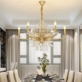 Crystal Lighting Luxury Light Modern Gold K9 Crystal E14 Chandelier Lamp