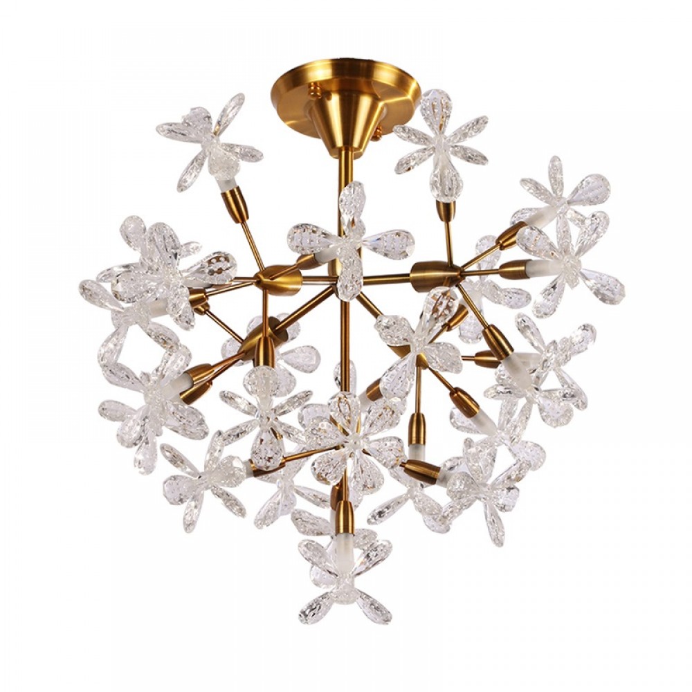 Creative Home LED Fixture for Living Dining Room Crystal Flower Chandelier Lamp