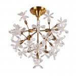 Creative Home LED Fixture for Living Dining Room Crystal Flower Chandelier Lamp