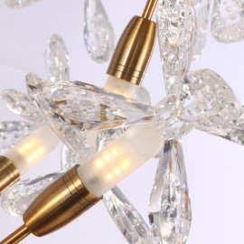 Creative Home LED Fixture for Living Dining Room Crystal Flower Chandelier Lamp