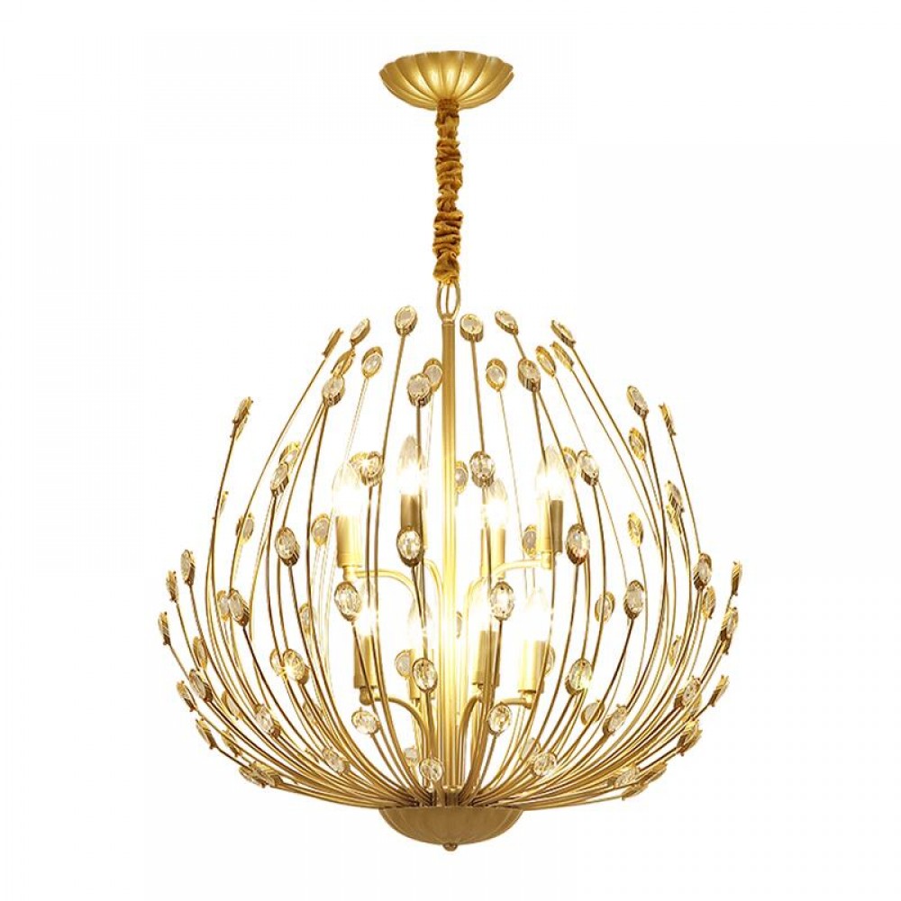 Modern Luxury Decorative Ceiling Lighting Fixture Crystal Iron Pendant Lamp