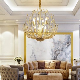 Modern Luxury Decorative Ceiling Lighting Fixture Crystal Iron Pendant Lamp