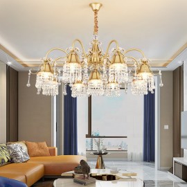 Home Decor Living Room Bedroom Villa Lobby K9 Crystal LED chandelier Lamp