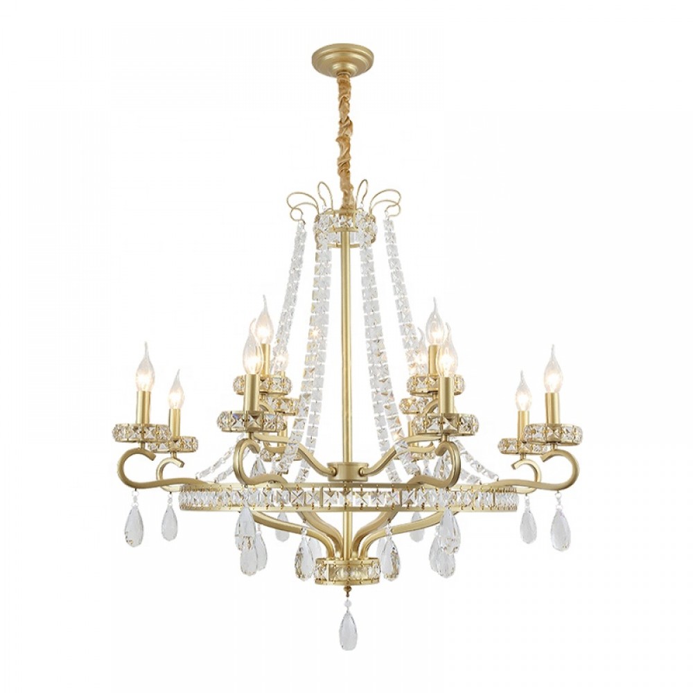 Modern Luxury Candle Lighting For Home Living Room Restaurant Crystal Metal Chandelier Lamp