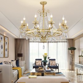 Modern Luxury Candle Lighting For Home Living Room Restaurant Crystal Metal Chandelier Lamp