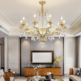 Modern Luxury Candle Lighting For Home Living Room Restaurant Crystal Metal Chandelier Lamp