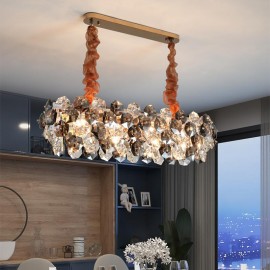 Luxurious Crystal Circle Living Room Design Creative Crystal Nordic Chandelier Lamp