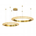 Decorative Living Room Bedroom Crystal Interior Gold LED Crystal Ring Chandelier Lamp