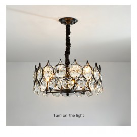 Modern Luxury Living Room Light Hotel Villa Round Ceiling Mounted Crystal Ring LED Chandelier Lamp