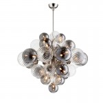 Modern Indoor Room Decor Chrome Ball Lighting Glass Ball LED Chandelier