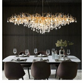 Restaurant French style light drop tree branch living room dining room luxury K9 Crsytal Chandelier Lamp