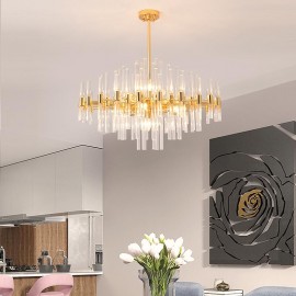 Classical Round Luxury Pendant Lights For Villa Decoration LED Crystal Chandelier Lamp