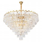 Stainless steel titanium customization modern gold K9 LED Crystal Drop Chandelier