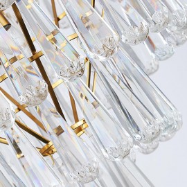 Stainless steel titanium customization modern gold K9 LED Crystal Drop Chandelier