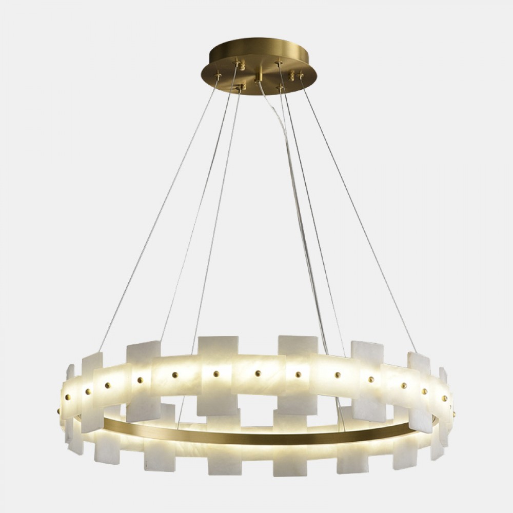 Modern Minimalist Golden Kitchen Living Room Ring Led LED Marble Chandelier Lamp