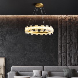 Modern Minimalist Golden Kitchen Living Room Ring Led LED Marble Chandelier Lamp