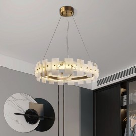 Modern Minimalist Golden Kitchen Living Room Ring Led LED Marble Chandelier Lamp