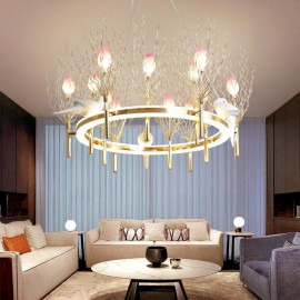 American modern luxury villa hotel lighting water drop Modern Flower Chandelier