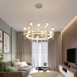 American modern luxury villa hotel lighting water drop Modern Flower Chandelier