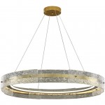 Luxury Glass Brass Acrylic LED Circle Kitchen Pendant Light Modern LED Chandelier Lamp