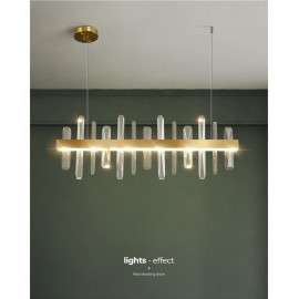 LED Postmodern Golden Stainless Steel Nordic Crystal Chandelier Lamps