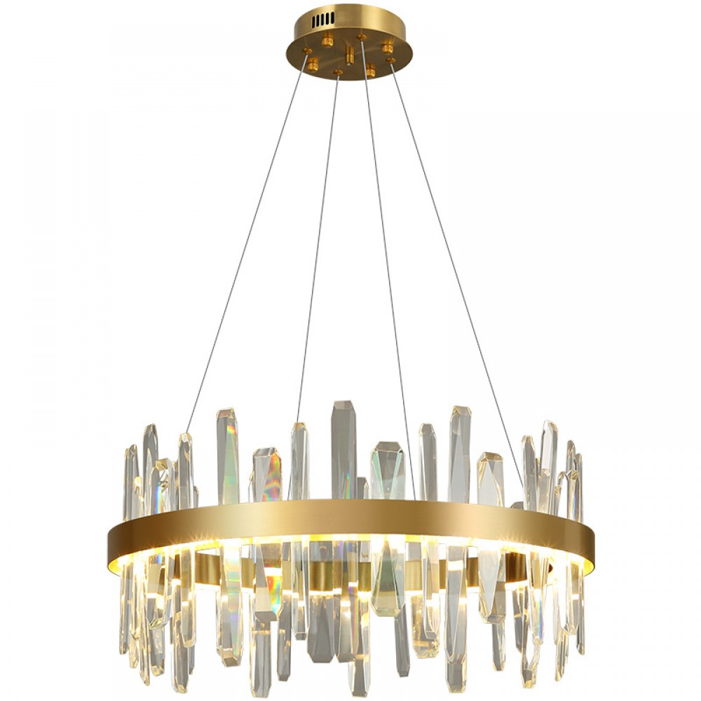 LED Postmodern Golden Stainless Steel Nordic Crystal Chandelier Lamps