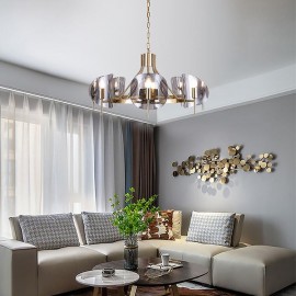 Luxury Room Chandeliers Metal Glass Designer Dining Room Nordic Modern Chandelier Lamp