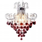 Creative Rose crystal Hanging Home Living Dining Room Red Crystal Chandelier Lamp