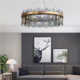 Postmodern Minimalist Creative Light Luxury Smoky Glass Chandelier Lamp