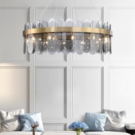 Postmodern Minimalist Creative Light Luxury Smoky Glass Chandelier Lamp