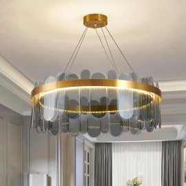 Postmodern Minimalist Creative Light Luxury Smoky Glass Chandelier Lamp