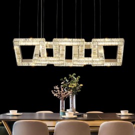 Adjustable Crystal Island Contemporary Square Crystal Chandelier Lamp