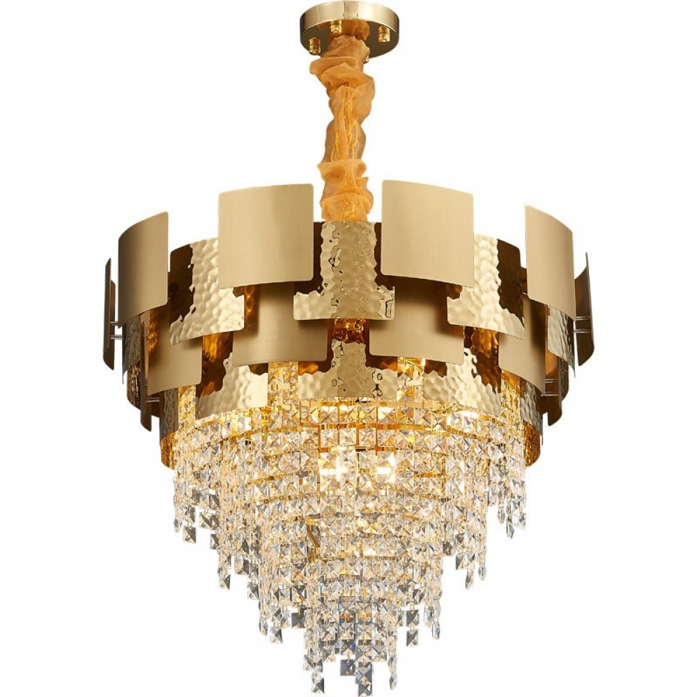 Luxury Large K9 Oval Round Gold Stainless steel Crystal Chandelier Lamp