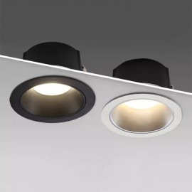 Commercial Lighting Fixture IP44 Anti-Glare White and Black Recessed LED Ceiling Spotlight