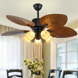 Five Leaves and lamps LED Chandelier Fan Light