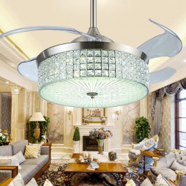 Crystal Chandelier Invisible Ceiling LED Crystal Fan lamp