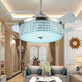 Crystal Chandelier Invisible Ceiling LED Crystal Fan lamp