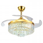 Living room Luxury and fashion Crystal LED Fan Light 