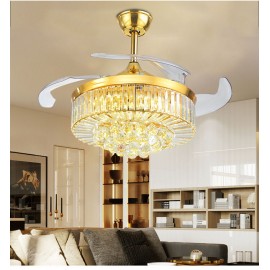 Living room Luxury and fashion Crystal LED Fan Light 